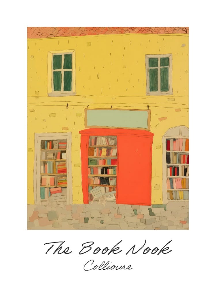 Collioure The Book Nook Pastel Colours 1 Poster