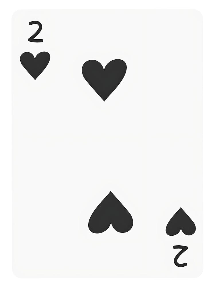 Four Hearts Playing Card