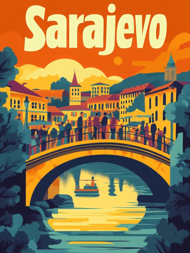Aihrgdesign A 1970s Inspired Travel Poster For Sarajevo Depic 64cb7316 1912 45ed A432 401513430fef 1