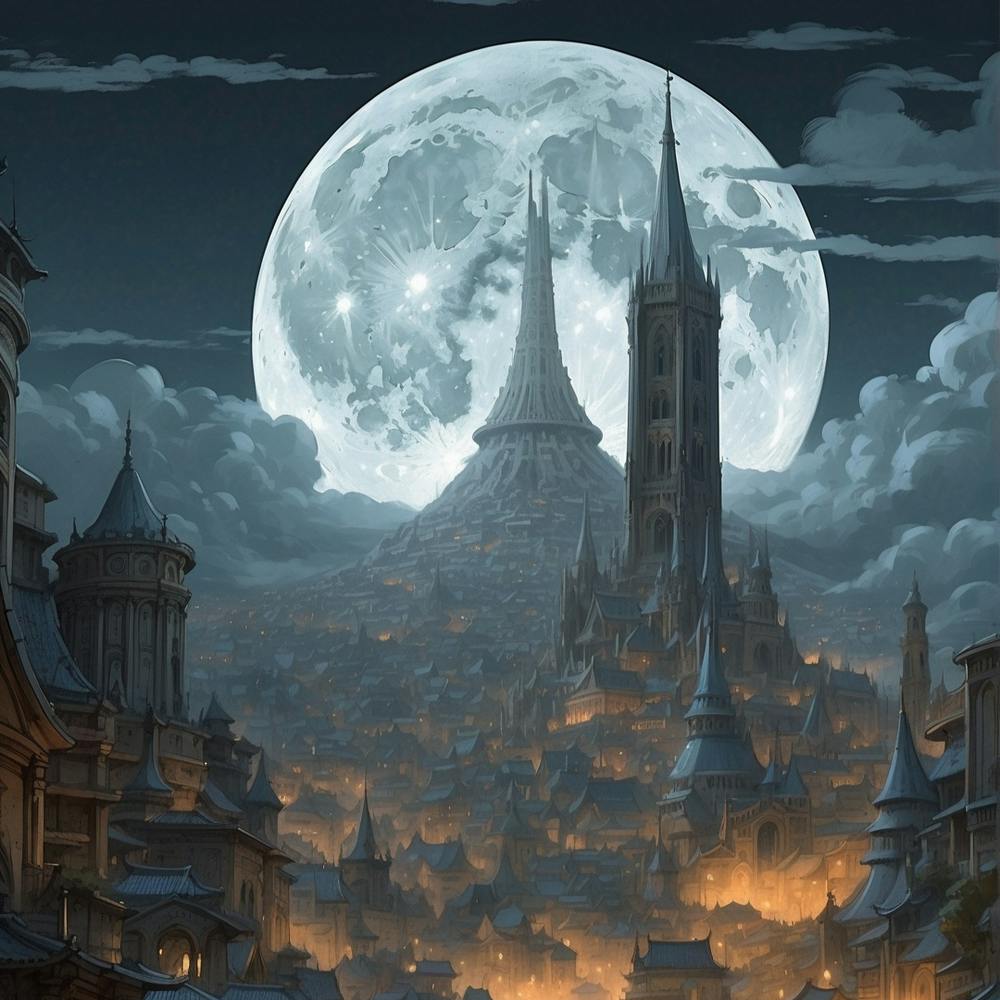 Full Moon Over A City