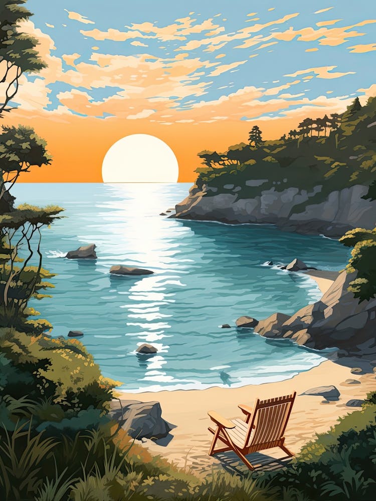Big Sur California, Usa, Grafische Illustration 2