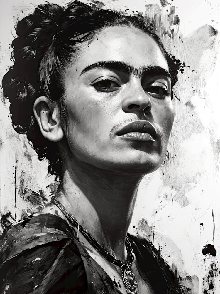 Mexican woman portrait black and white