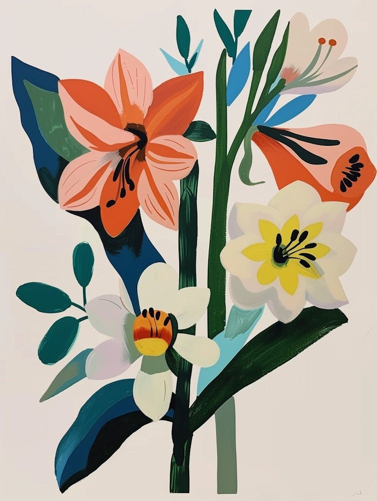 Painted Florals Amaryllis 1