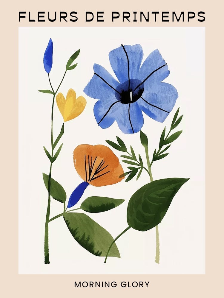 Frühlingsblumen Französisches Poster Morning Glory 5