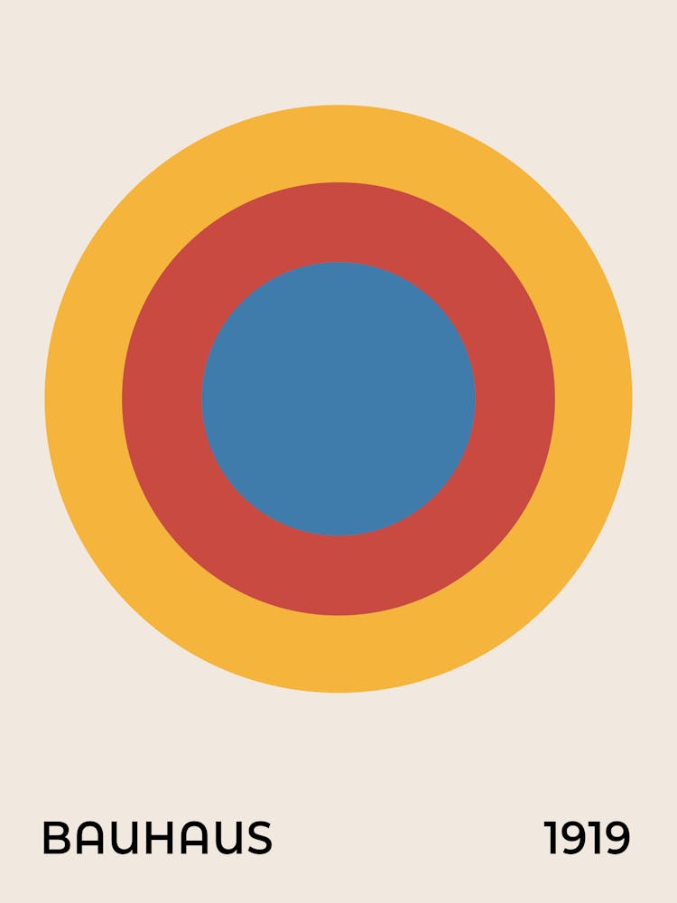 Bauhaus Yellow, red, blue Circles 1919 Exhibition