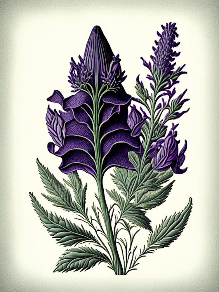 Lavender Leaf Vintage Botanical 3