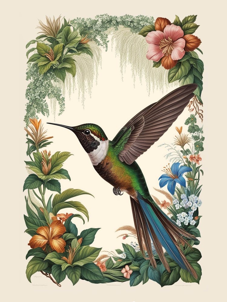 Hummingbird botanical flower beauty 1