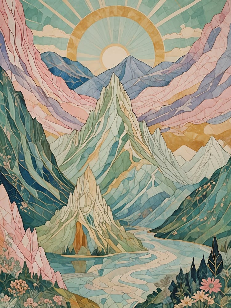 Mosaic Mountain Sunrise no1