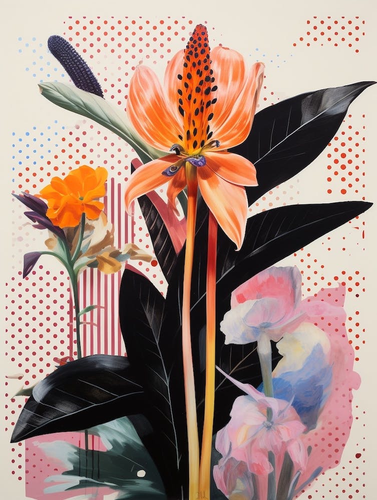 Surreal Florals Heliconia 3 Flower Painting