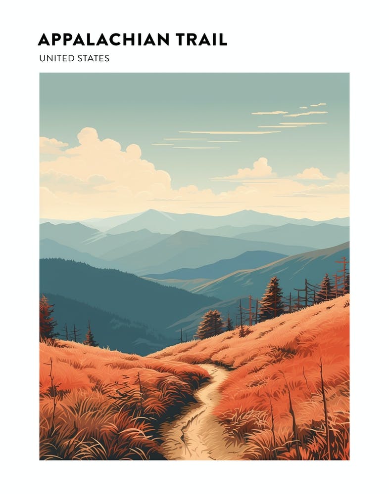 Appalachian Trail Usa 1 Hiking Trail Landscape Poster