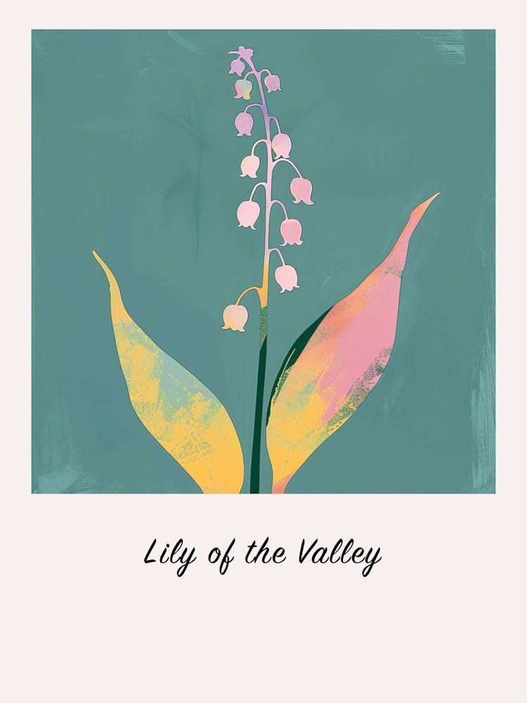 Lily Of The Valley 1 Square Flower Illustration Poster