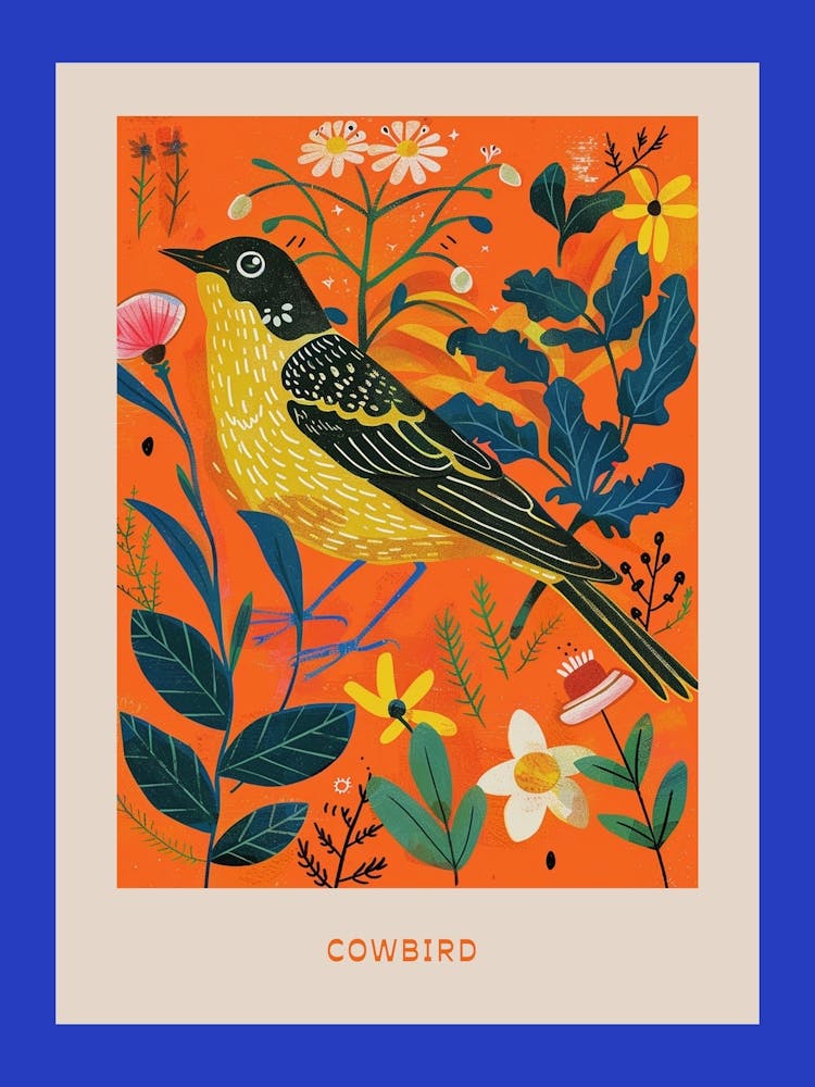 Spring Birds Poster Cowbird 4