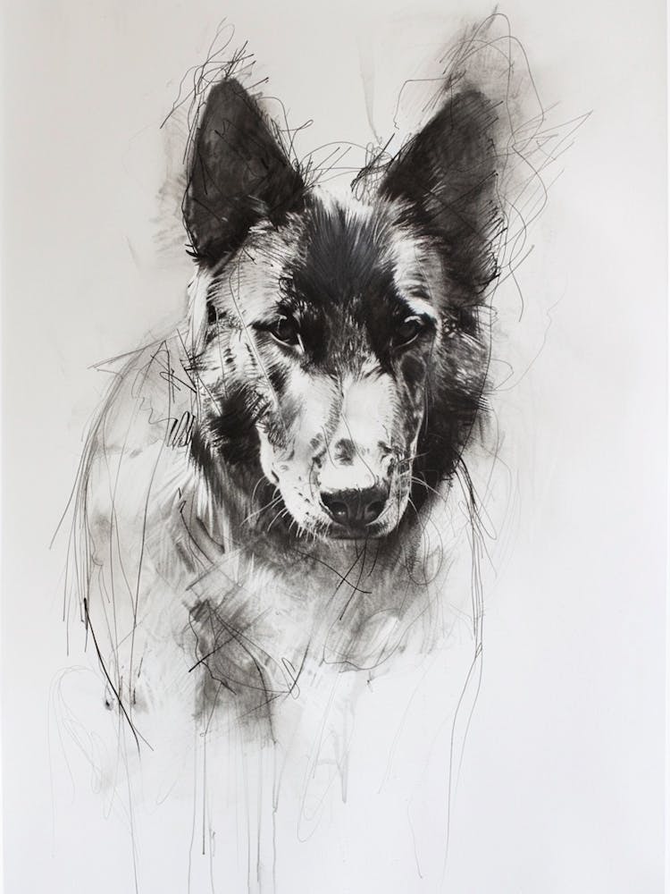 Australian Cattle Dog Charcoal Line 1