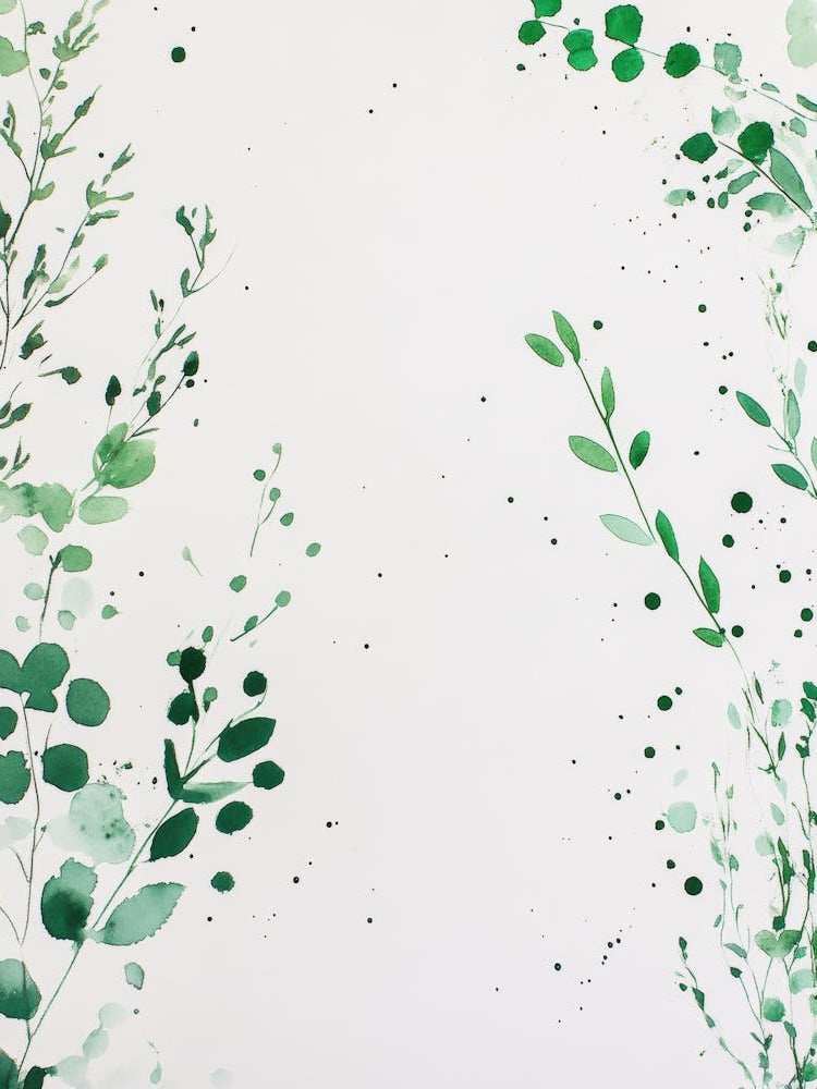Watercolor Green Leaves