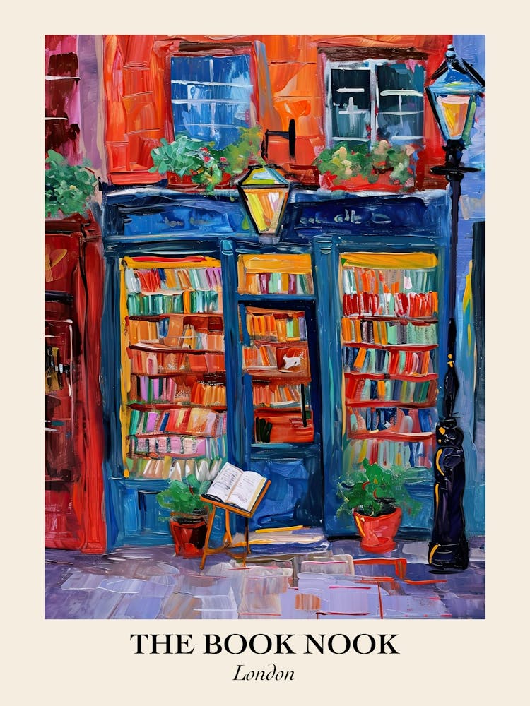 London Book Nook Bookshop 3 Poster