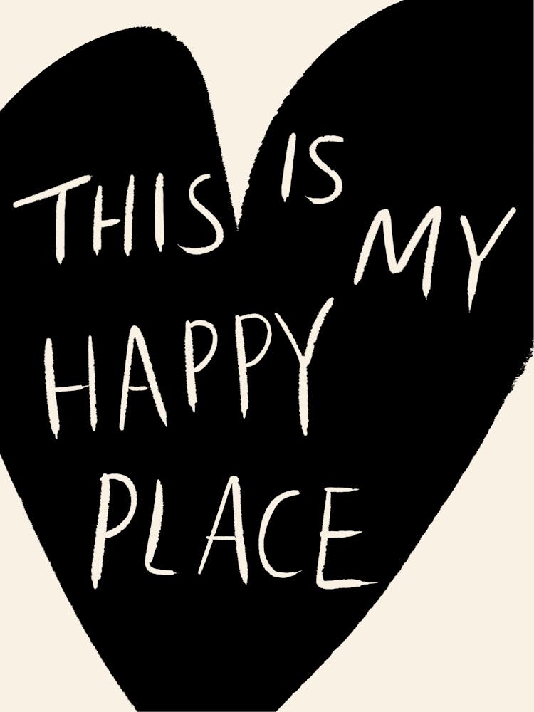 This is My Happy Place Black and Cream