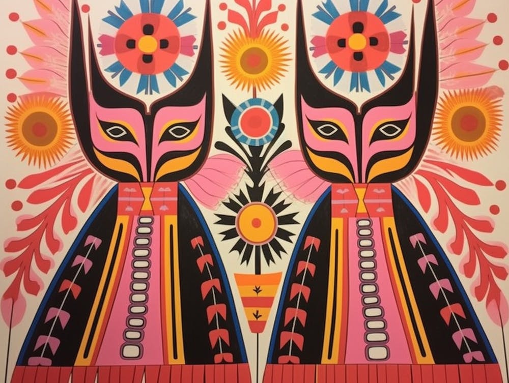 Fox 1 Illustration Animale Style Folklorique