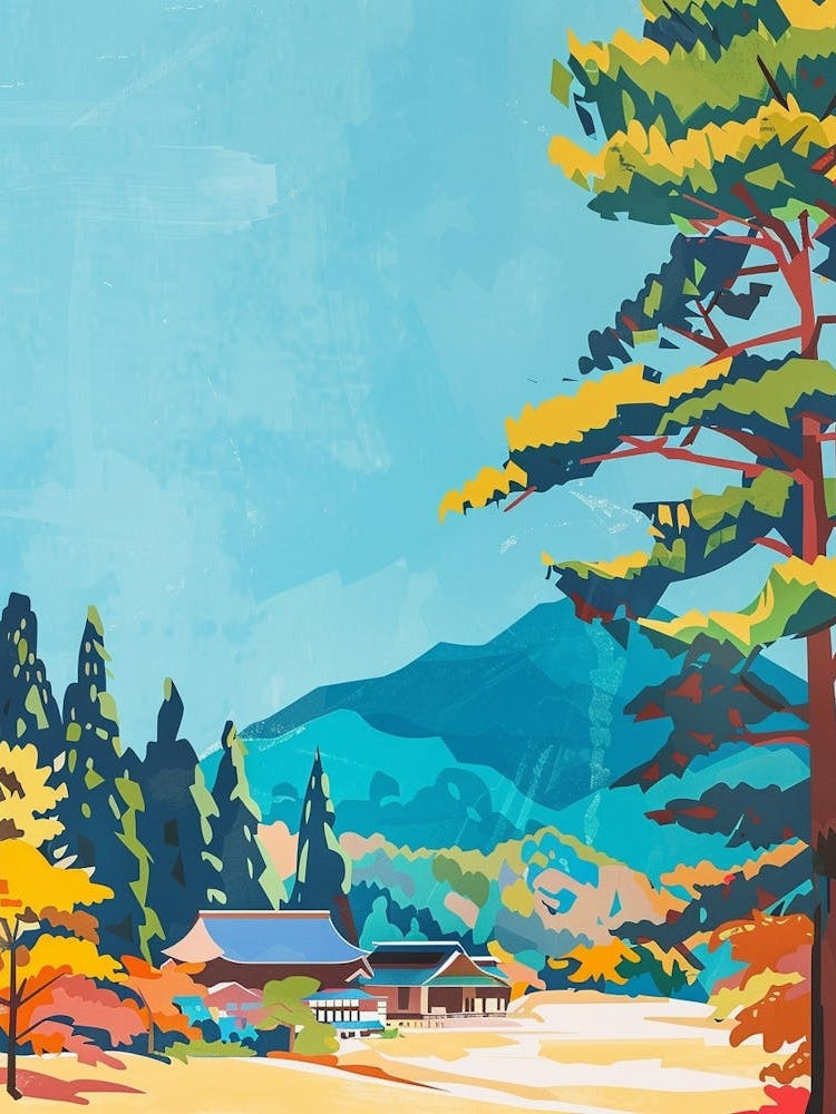 Mount Koya Koyasan 1 Colourful Illustration