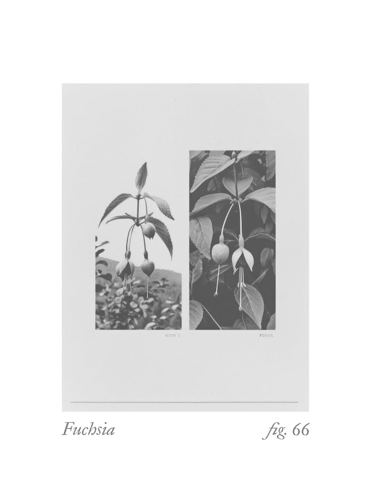 Fuchsia Botanical Collage 4