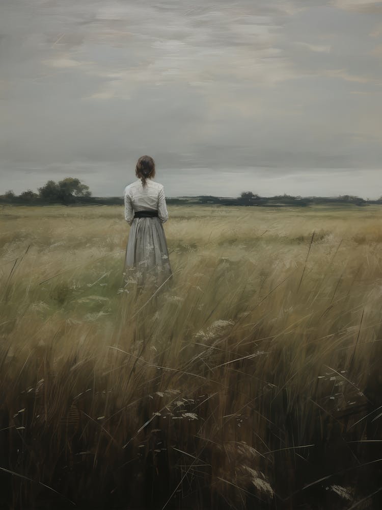 Farmhouse Woman Oil Painting