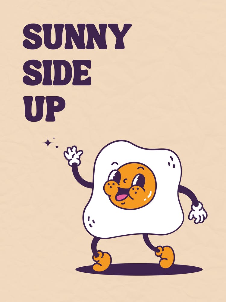 Sunny Side Up Retro Cartoon