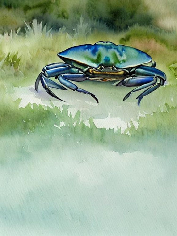 Blue Crab Storybook Watercolour