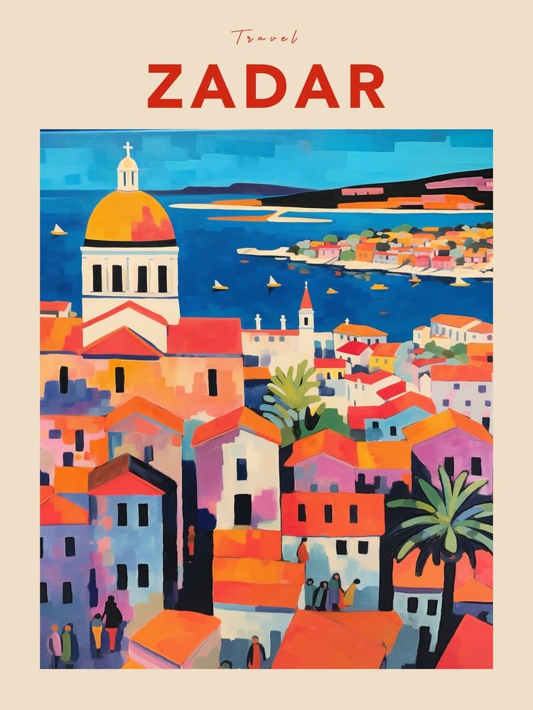 Zadar Croatia 4 Fauvist Travel Poster