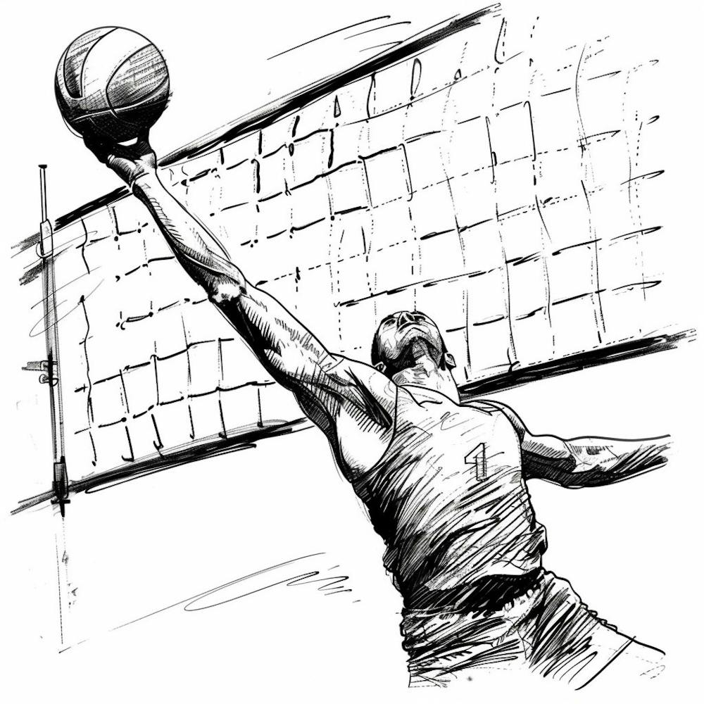 Volleyball Player Hitting The Ball 1