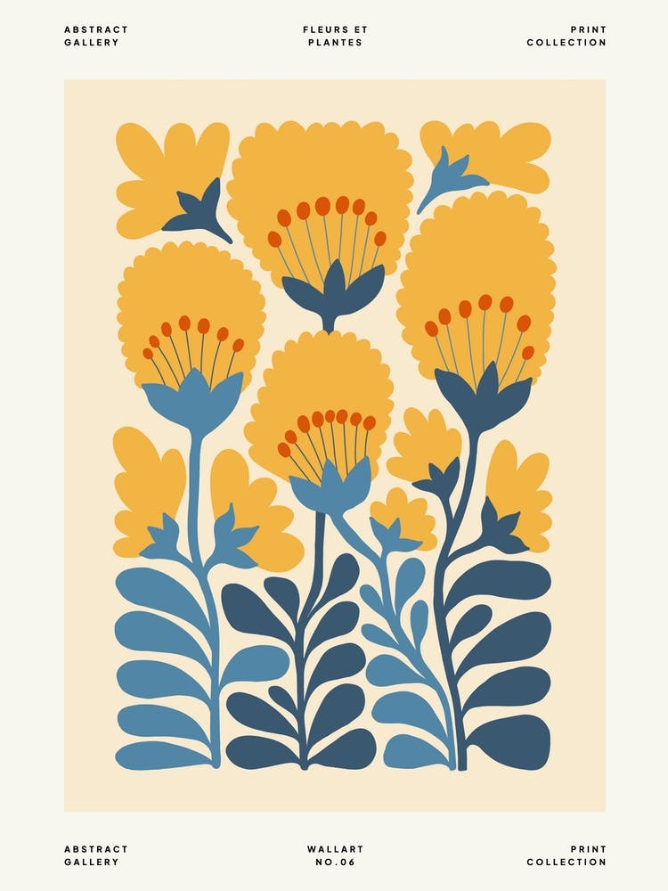 Yellow Flowers Flower Market Matisse Style