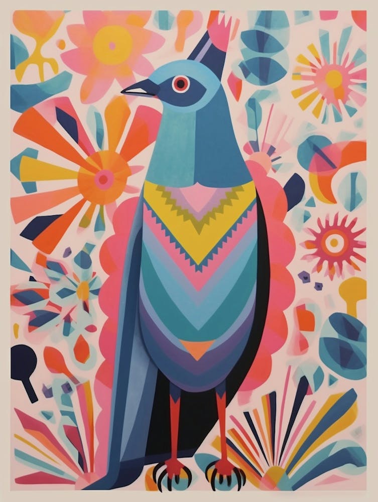Bunter Skandi-Vogel Taube 1