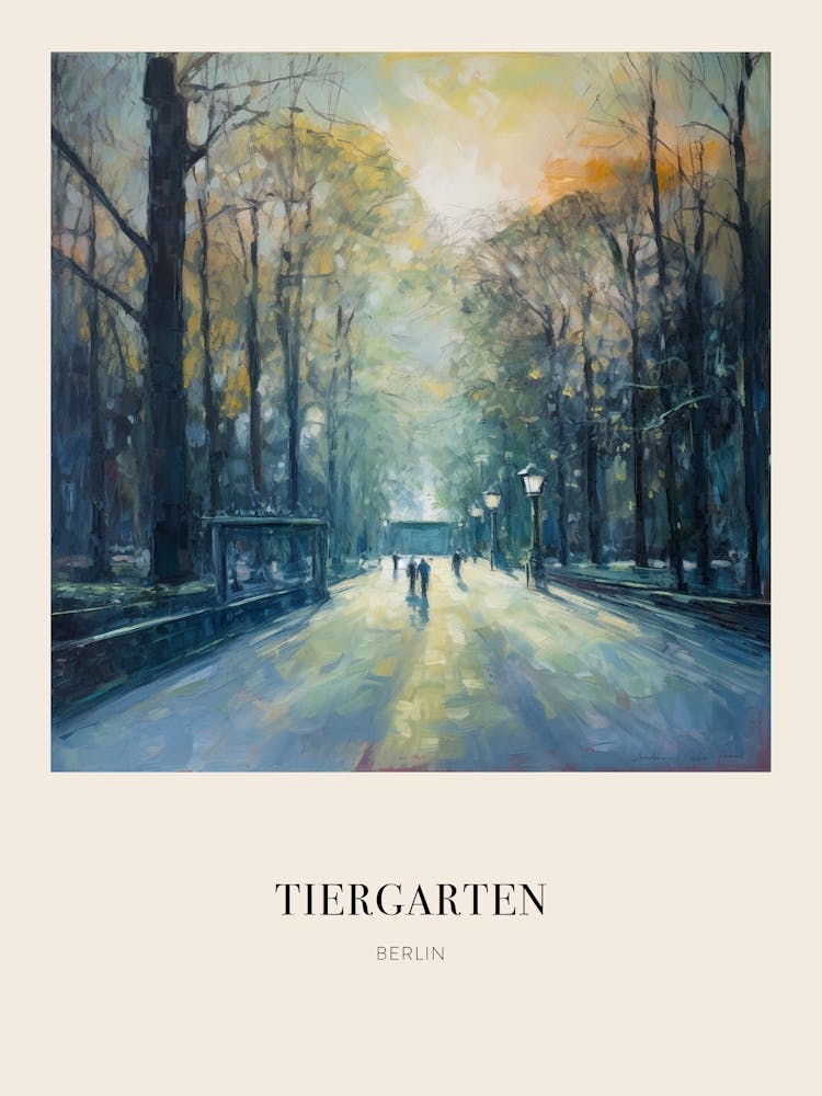 Tiergarten Berlin Vintage Cezanne Inspired Poster