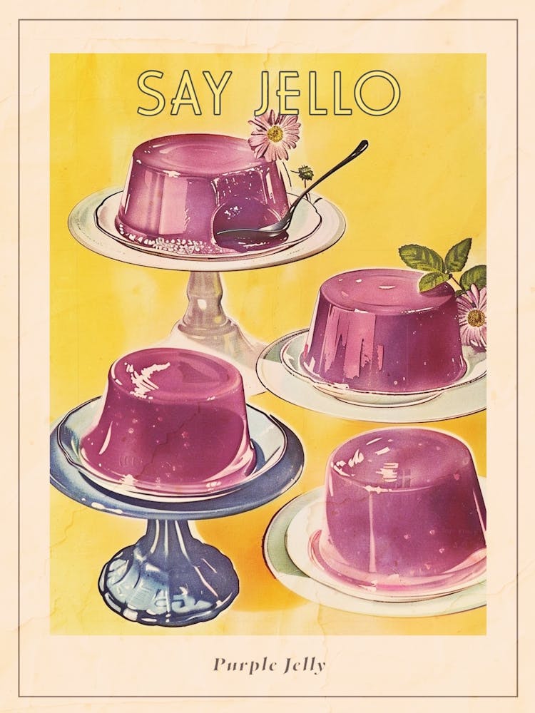 Lila Gelee Vintage Kochbuch Inspiriert 2 Poster