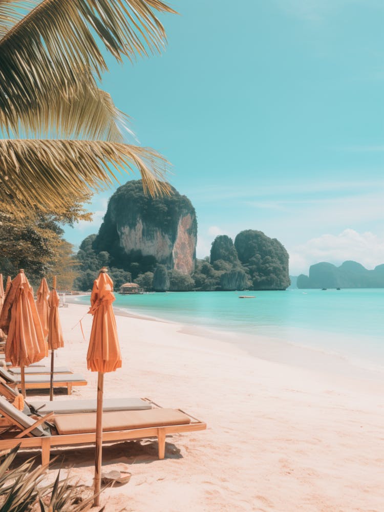 Phra Nang Beach Krabi Thailand Türkis und Rosa Töne 1