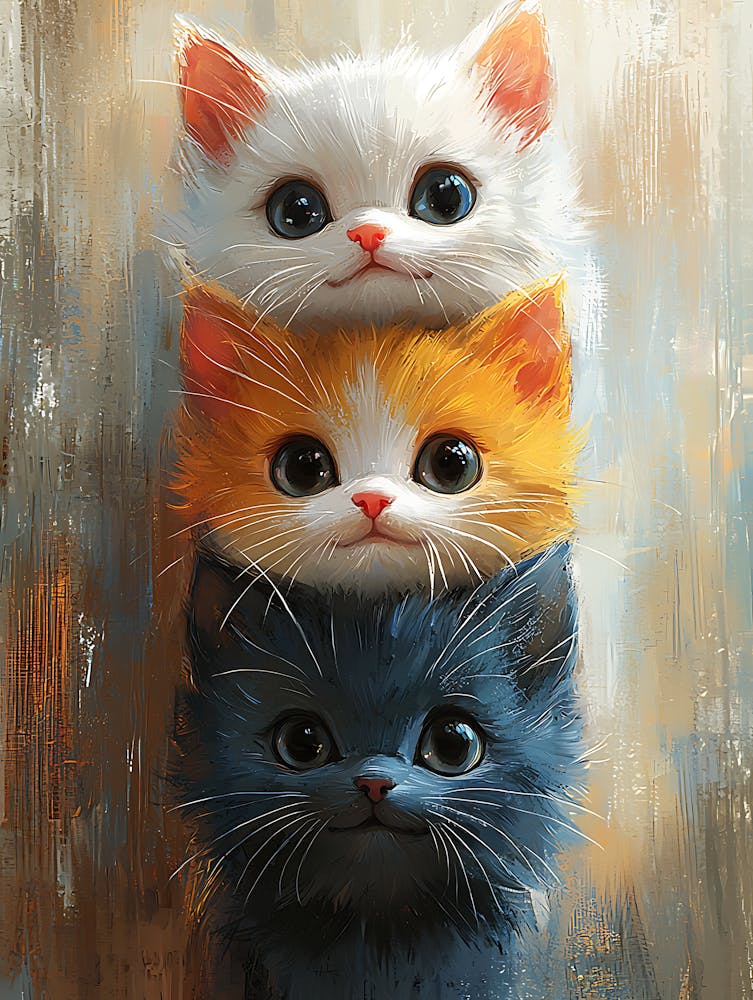 Cute Cats Stacked Together 3
