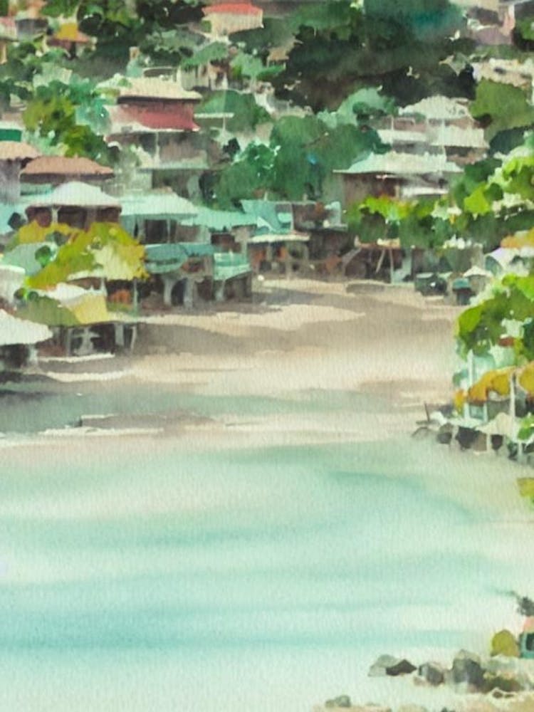 Cebu Philippines Watercolour Tropical Destination