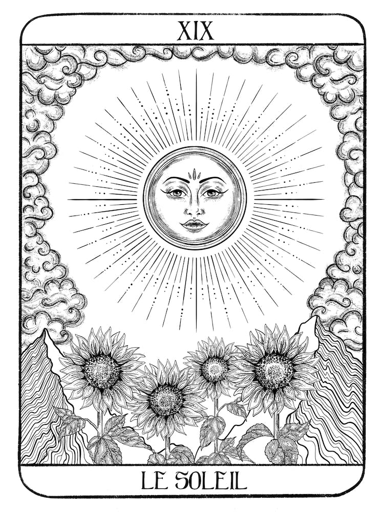 Die Sonnen-Tarotkarte Weiß