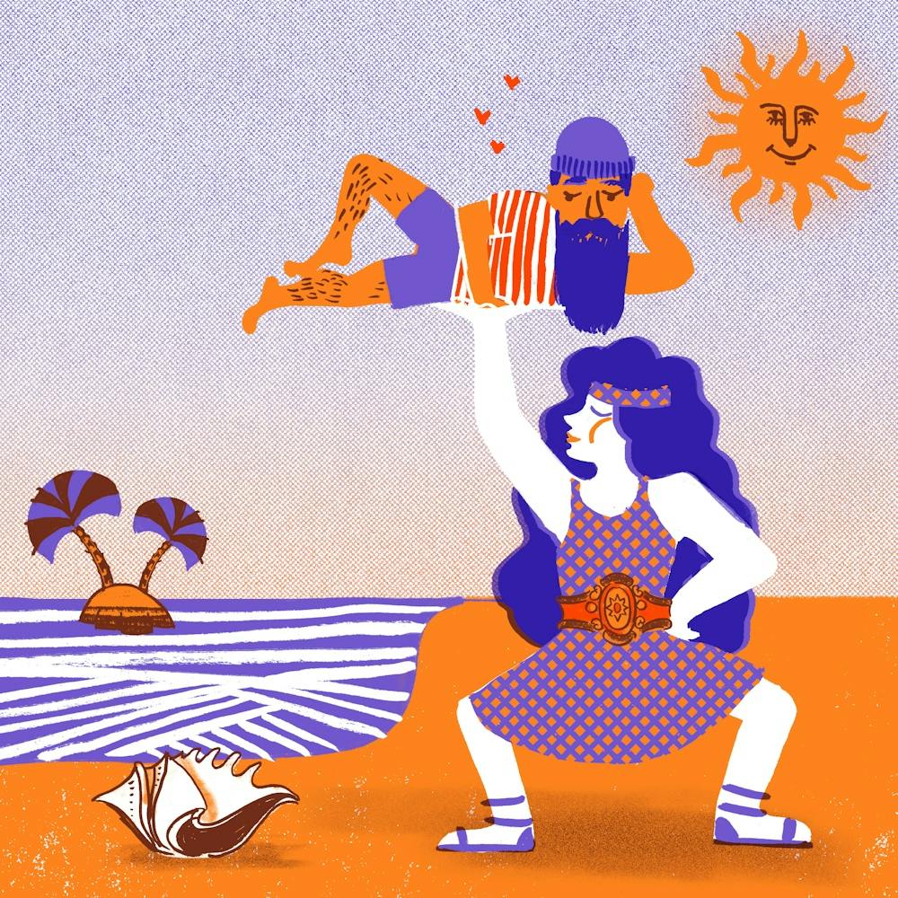 Strong Lady and Bearded Man