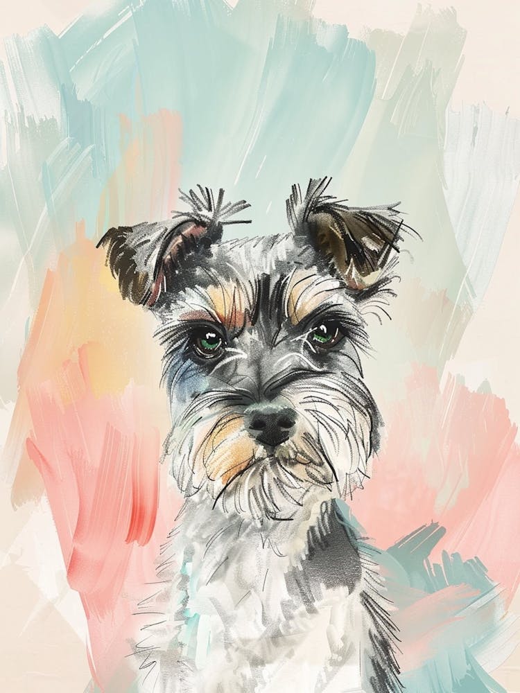 Yorkshire Terrier Watercolour Pastel Illustration