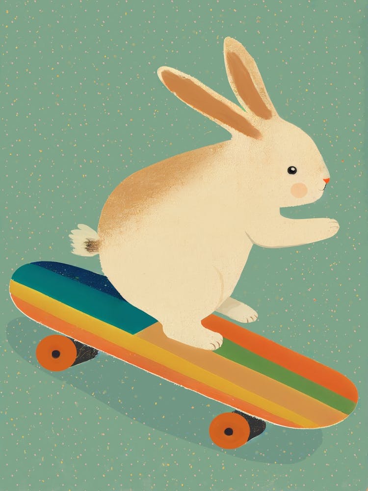 Bunny On Skateboard