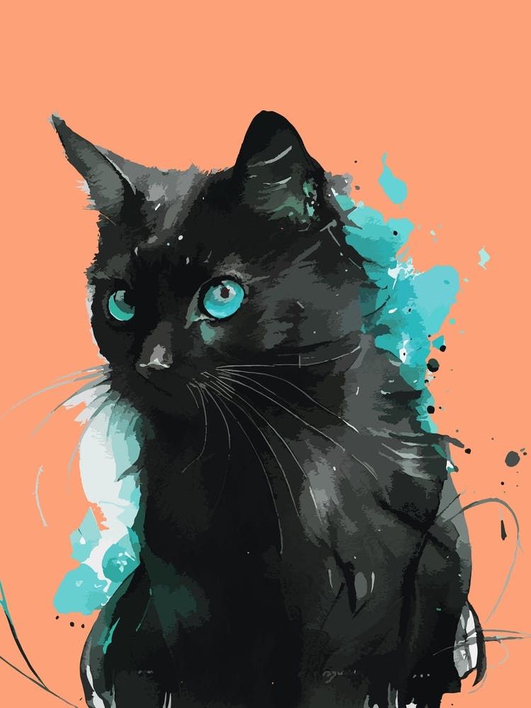 Black Cat Painting