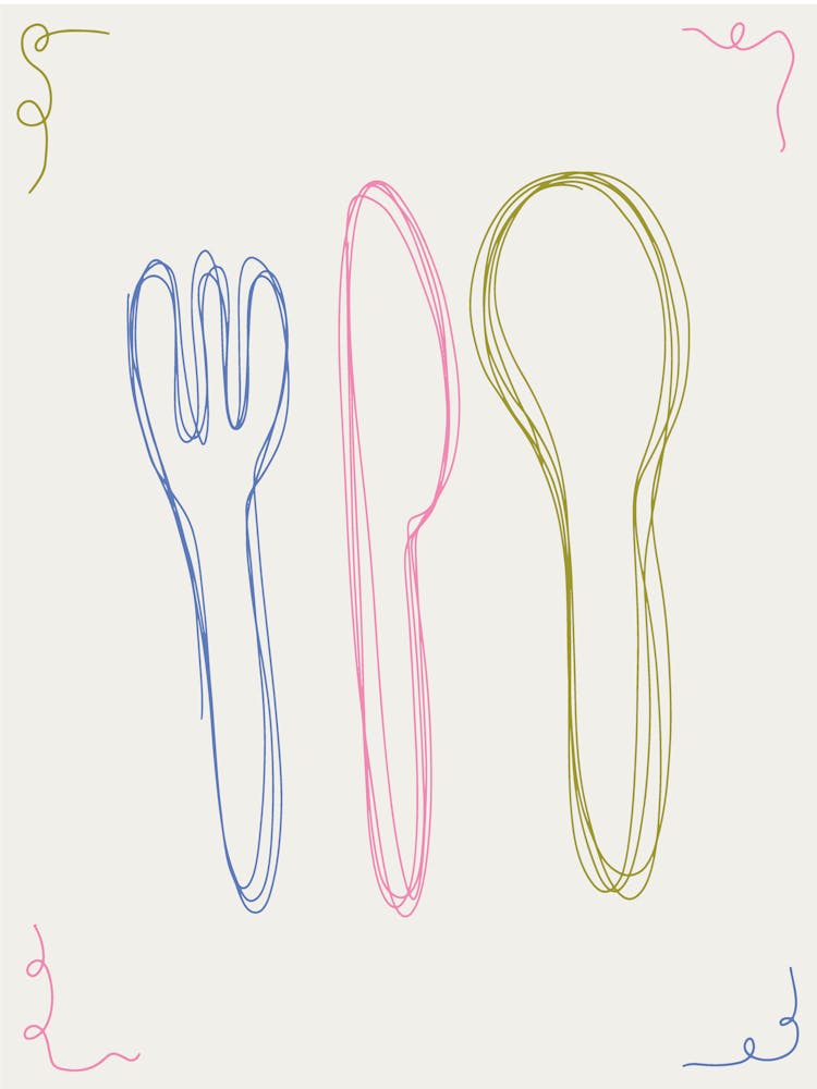 Forks And Spoons food kitchen print