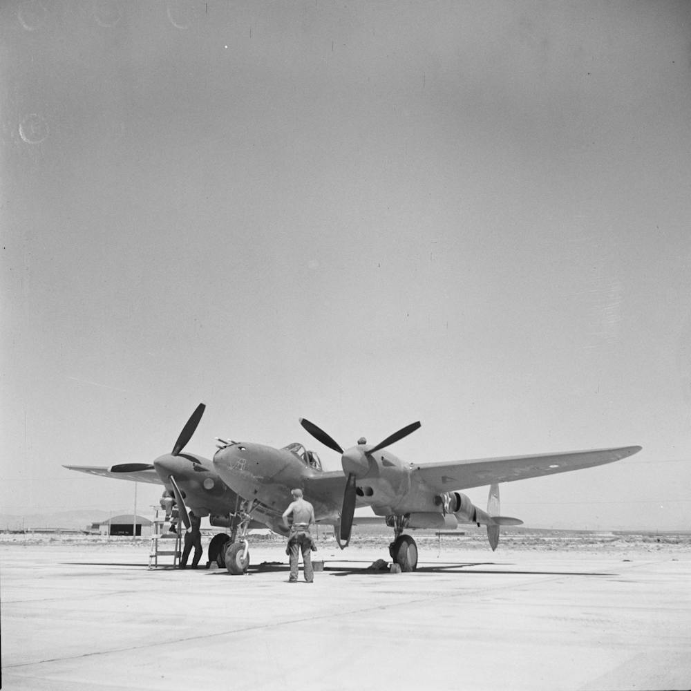 Interceptor Plane, Lake Muroc, California By Russell Lee