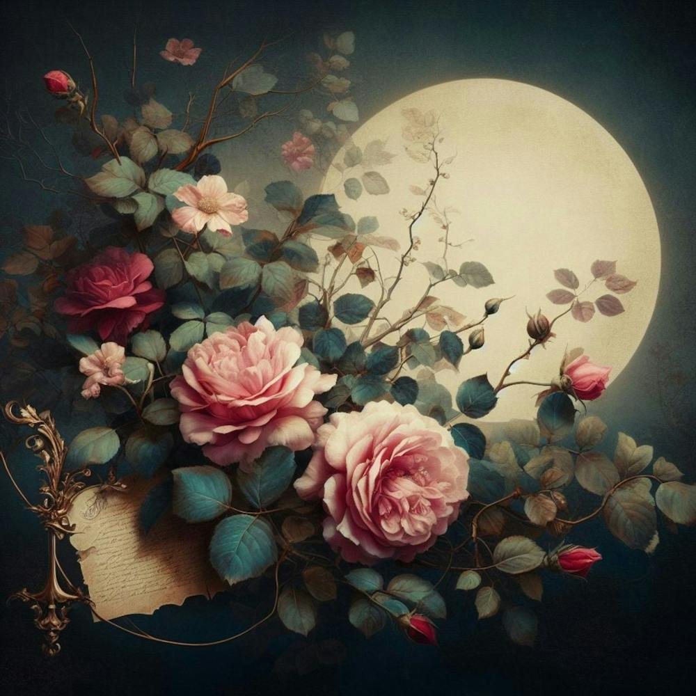 Roses And Moon