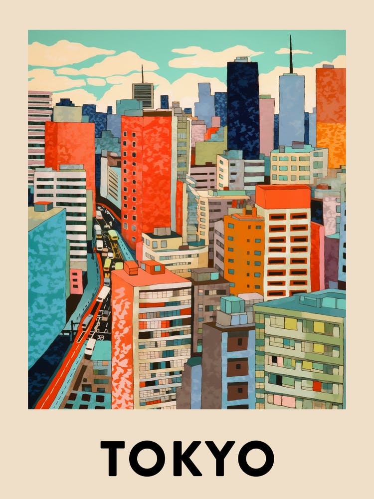 Tokyo Vintage Travel Poster