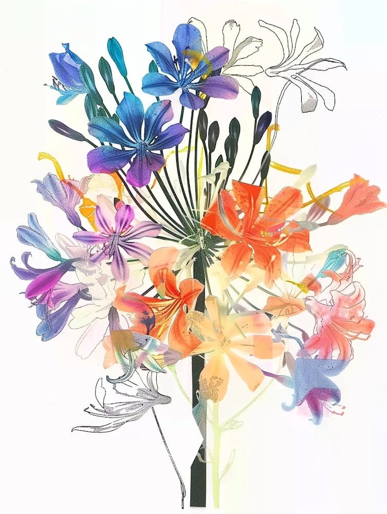 Agapanthus Collage Flower Bouquet