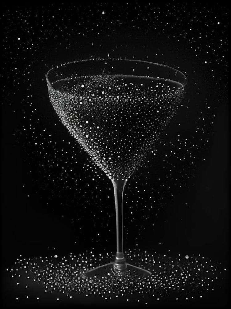 Black Magic Pointillism 2 Cocktail Poster