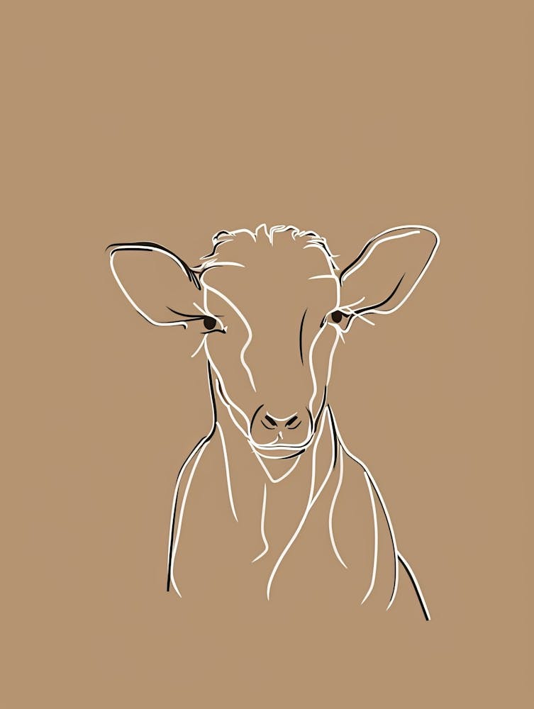 Calf - Boho, Line Art