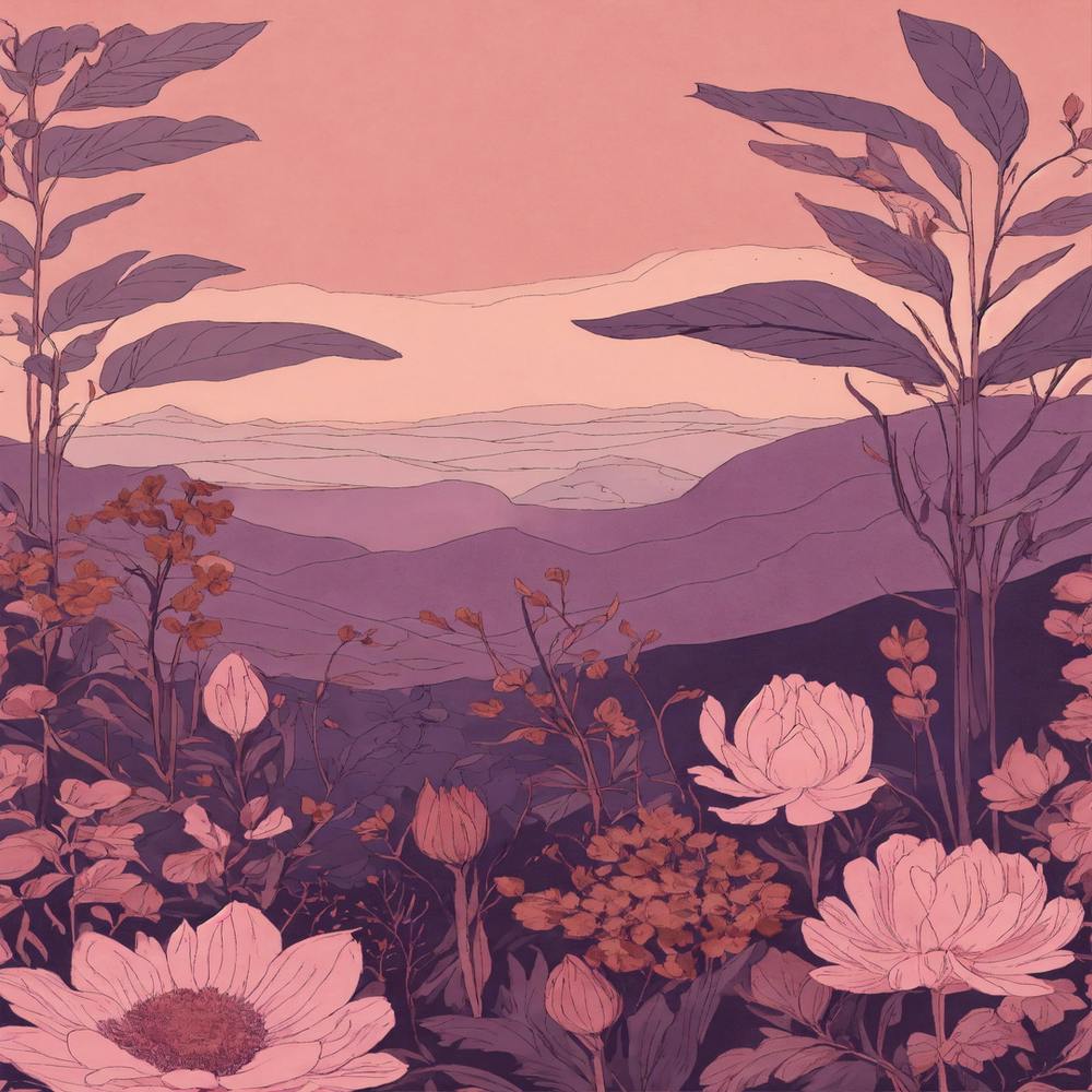 Pink Flowers In The Mountains