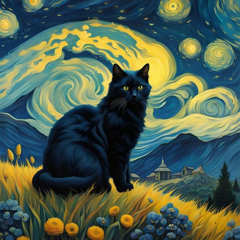 Starry Night Cat