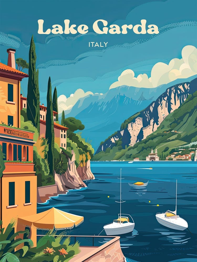 Gardasee Italien Sommer-Reisekunst